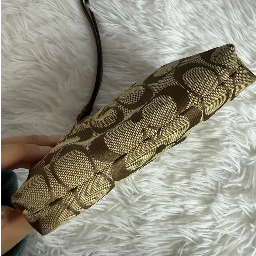 COACH y2k Brown Signature Canvas Wristlet